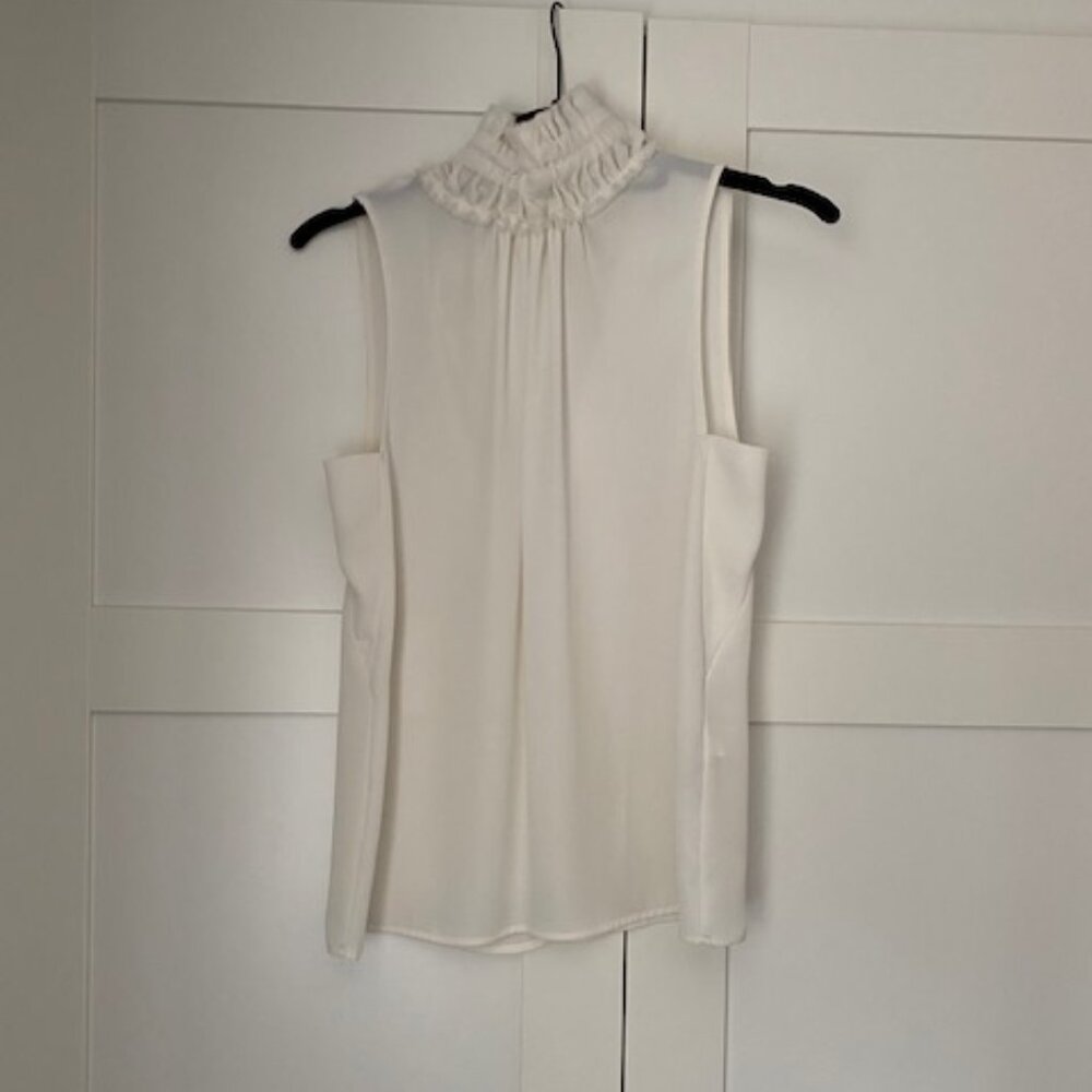 H&M Women's Sleeveless Highneck Ruffle-Neck Top